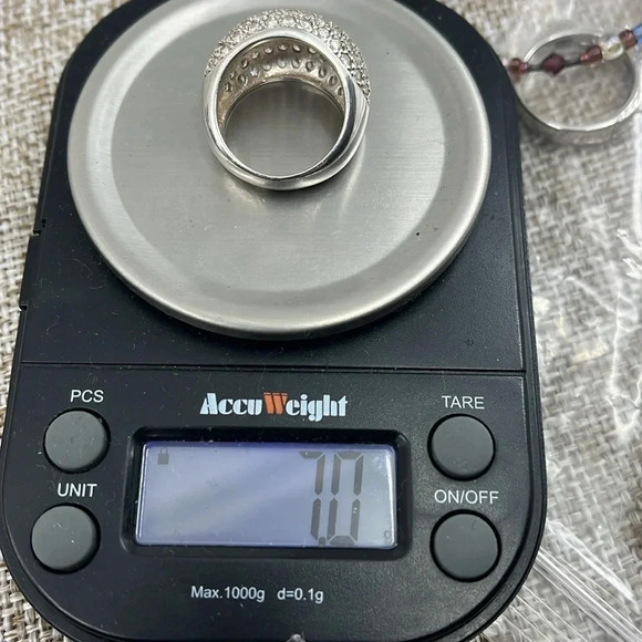 Sterling Silver 925 Pave CZ Dome Ring Size 5.75 - Picture 10 of 10